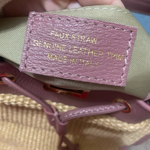 mauve leather and wicker purse-marshalls - Picture 3 of 4